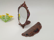 Load image into Gallery viewer, Vintage Inspired Classic Women Desk Metal Mirror And Comb Set
