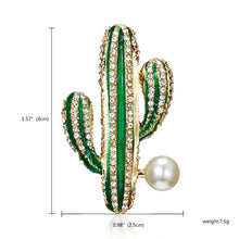 Load image into Gallery viewer, Cactus Pearl And Rhinestone Alloy Brooch
