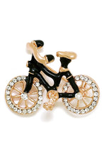 Load image into Gallery viewer, Black And Gold Color Bicycle Brooch

