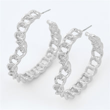 Load image into Gallery viewer, Heart Chain Link Hoop Style Earrings
