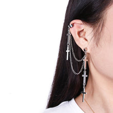 Load image into Gallery viewer, Cross Chain Single Earring
