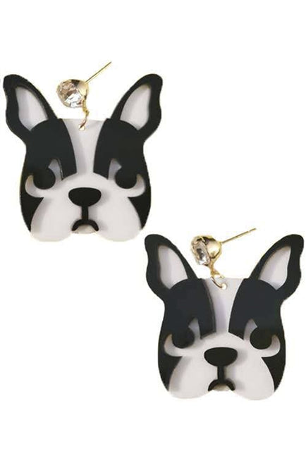 Rhinestone Acrylic Dog Earrings