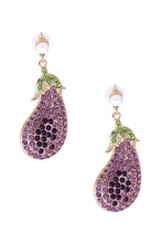 Load image into Gallery viewer, Eggplant Rhinestone Earrings
