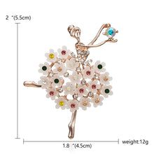 Load image into Gallery viewer, Multicolor Rhinestone Medium Size Ballerina Brooch
