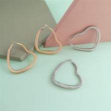 Load image into Gallery viewer, Heart Alloy Spring Hoop Style Earrings
